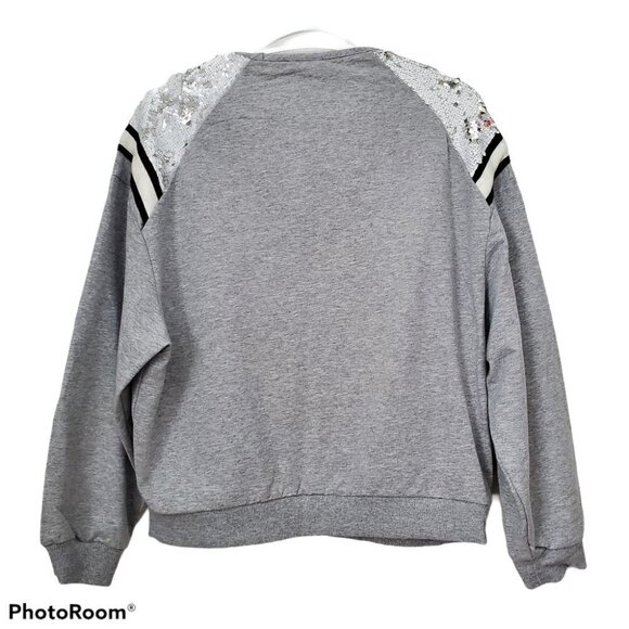 Imperial Grey Flip Sequin Sweatshirt - Picture 6 of 7